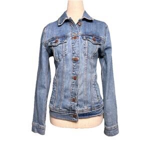 Old Navy Jean Jacket Womens Size Medium Light Blue Denim Biker Trucker